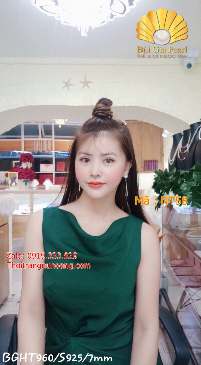 Hoa tai bạc bán cầu 7li NT58